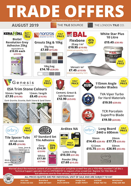 The Tile Source Trade Offers August 2019